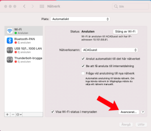 Avancerade inställningar